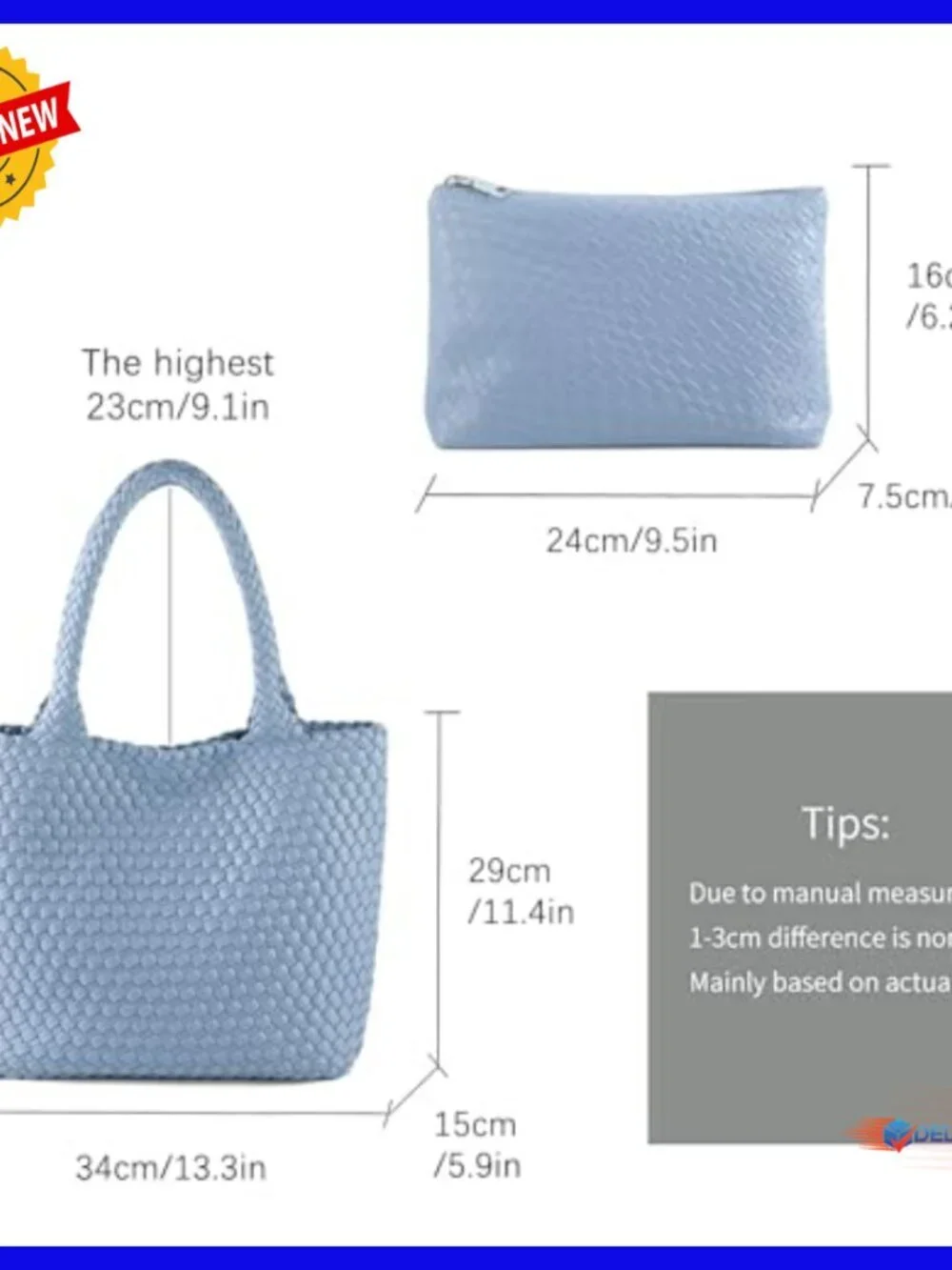 Large Vegan Leather Woven Tote Bag Hobo Shoulder Bag Travel Beach Handbag